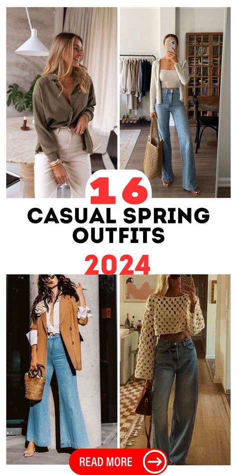 Casual spring outfits 2024 are all about versatility and elegance. Explore our collection, including the best of business casual outfits for women, to refresh your wardrobe this spring. Spring 2024 Jeans Outfit, Spring Casual Outfits Women 2024, Casual Spring Fashion 2024, Spring 2024 Casual Outfits, Business Casual Outfits Spring 2024, Spring Jeans Outfit 2024, Everyday Spring Outfits 2024, Trending Spring Outfits 2024, Spring Clothes For Women 2024