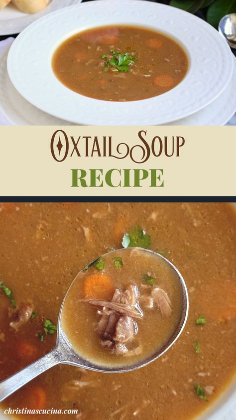 Ox Tail Recipe Soup, Oxtail Soup Recipe, Ox Tail, Souper Bowl, Oxtail Soup, Food Plating Techniques, Delicious Soups, Plating Techniques, Small Food Processor