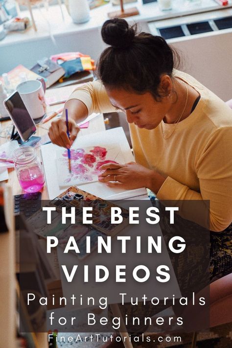 A curation of the best painting tutorials on YouTube — free videos to learn how to paint. #arttutorials #paintingtutorial #paintingtutorials #onlineartclass #learnart #artvideos #arttutorialsforbeginners Best Art Tutorials On Youtube, Artist Videos Painting, Sculpture Painting Tutorial For Beginners, Oil Painting Tutorial Videos, Acrylic Painting Tutorials Cats, Online Painting Classes, Painting Videos Tutorials, Beginner Art, Online Art Classes