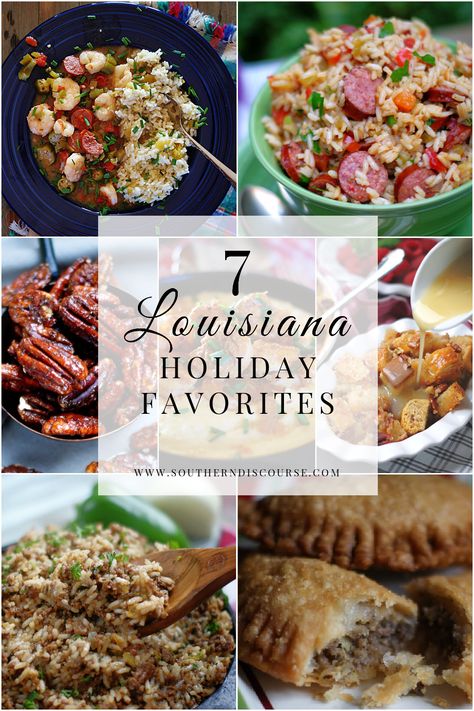 Louisiana Holiday Favorites- Saturday Seven - southern discourse New Orleans Menu Ideas, Louisiana Creole Food, Creole Thanksgiving Dinner, Cajun Christmas Food Ideas, New Orleans Foods, Traditional Southern Christmas Dinner, Creole Thanksgiving Recipes, Soul Food Christmas Dinner Menu Ideas, Creole Christmas Dinner