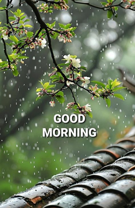 Raining Morning Quotes, Rainy Good Morning Images, Aikido Quotes, Good Morning Rain, Rainy Good Morning, Good Morning Nature Images, Good Morning Posters, Morning Friday, Navratri Wishes