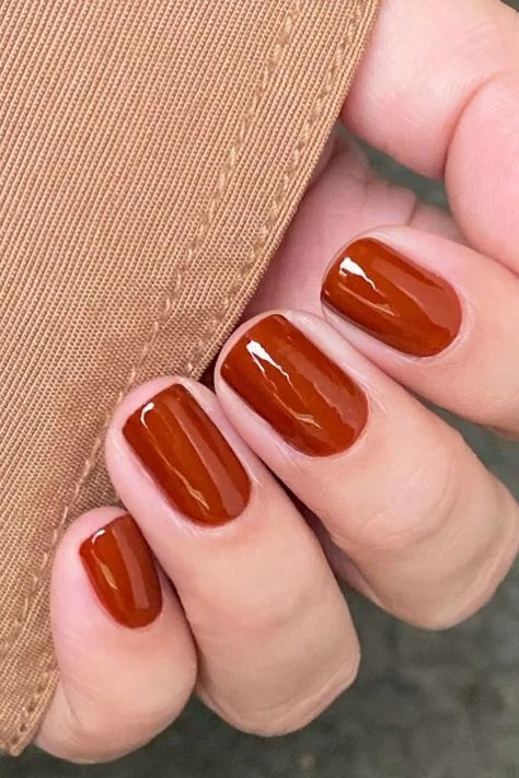 Burnt Orange Nails Are Having A Moment – Here’s How To Get Them Right | British Vogue Orange Fall Nails, Burnt Orange Nails, Orange Nail Designs, Orange Nail Polish, Fall Manicure, Orange Nails, Autumn Nails, Fall Nail Designs, Fall Nails