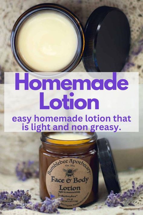 With this DIY lotion recipe, it’s super fun to make your own easy homemade lotion that is light and non greasy. When it comes to skincare, making it yourself is not only loads of fun, it also puts you in total control over the quality of ingredients you use. And you can keep it simple, safe, and totally natural. This DIY lotion recipe is very simple and pure and takes just a few ingredients. Body Lotion Recipes, Diy Lotion Recipe, Beeswax Lotion, Diy Body Lotion, Homemade Lotion Recipe, Homemade Body Lotion, Lotion Bars Recipe, Natural Body Lotion, Lotion Recipe