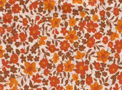 Flower Print Pattern, Orange Pattern, Curtain Patterns, Orange Flower, Retro Print, Rust Color, Retro Prints, Orange Flowers, Iphone Wallpapers