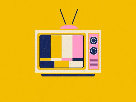 Retro Tv Graphic Design, Vintage Tv Illustration, Cute Tv Drawing, Vintage Television Aesthetic, Retro Computer Illustration, Old Tv Illustration, Vintage Tv Drawing, Tv Icon Logo, Retro Tv Drawing