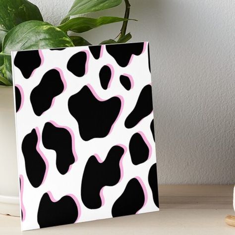 How To Draw Cow Print Pattern, Cow Prints Art, Pink Cow Print Painting, Cowgirl Canvas Painting Easy, Cow Print Wall Bedroom, Cow Print Painting Ideas On Canvas, Cow Paintings Easy, How To Paint Cow Print, Cow Print Canvas Painting