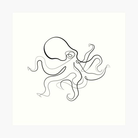 Minimalist Sea Turtle Tattoo, Small Octopus Tattoos For Women, Small Octopus Drawing, Octopus Tattoos Fine Line, Octopus Line Tattoo, Dainty Octopus Tattoo, One Line Octopus, Octopus Fine Line Tattoo, Octopus Tattoos Simple