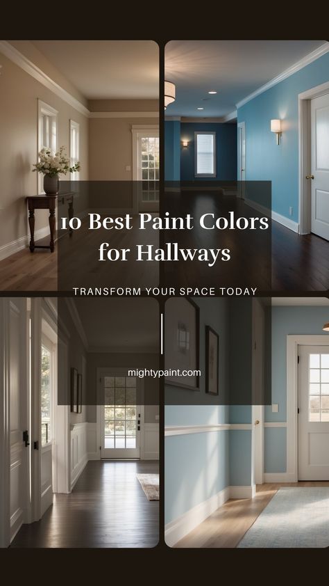 10 Best Paint Colors to Make Your Hallway Shine Entry Hallway Paint Ideas, Narrow Hallway Paint Colors, Colors For Hallways, Hallway Paint Color Ideas, Hallway Paint Colors To Brighten, Warm Hallway Colour Schemes, Best Hallway Paint Color, Entry Paint Colors, Hall Paint Colors