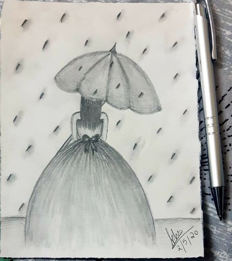 Pencil Shading Art Easy, Easy Shading Drawing For Kids, Shading Drawing For Kids, Pencil Shading For Kids, Easy Sketches For Beginners, Drawing Classes For Kids, Collage Photo Frame Design, Under Umbrella, Shading Drawing