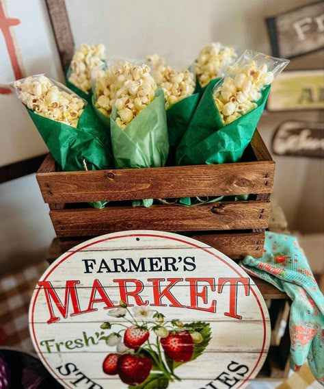 Farmers Market Cake Pops, Farmers Market Party Ideas, Farmers Market Trunk Or Treat, Farmers Market Diaper Cake, Farmers Market Gender Reveal, Locally Grown Baby Shower Centerpieces, Baby Shower Farmers Market, Locally Grown Baby Shower Theme Food, Farmers Market Centerpiece