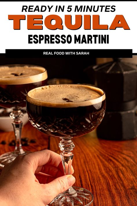 This Tequila Espresso Martini recipe has a strong coffee flavor with a unique twist of adding tequila. This recipe is so simple you will not need to be a master bartender to shake it up! Mezcal Espresso Martini, Espresso Martini Tequila, Espresso Martini With Tequila, Tequila Espresso Martini Recipe, Tequila Espresso Martini, Tequila Martini, Coffee Tequila, Tequila Recipe, Tequila Rose