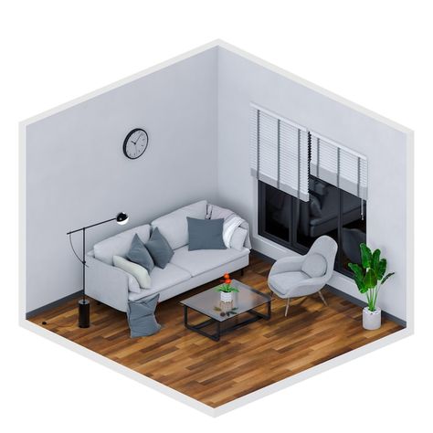 Blender Room, Isometric World, Drawing Cartoon Faces, Real Estates Design, Blender Tutorial, Isometric Design, Design Salon, Interior Living Room, Cartoon Faces