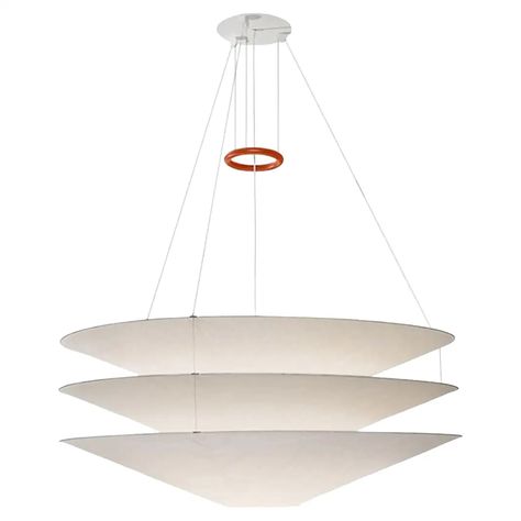 Large 'Floatation' Japanese Paper Suspension Lamp for Ingo Maurer For Sale at 1stDibs Ingo Maurer, Metal Canopy, Iron Ring, Mesa Exterior, Charles Eames, Metal Ceiling, 3d Warehouse, Ceiling Rose, Suspension Lamp