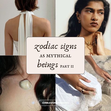 zodiacs as mythical beings 🫂 • part 2/2 💌 • check out part 1 for the other half 🫶 • • • • • • • • • • • • • • • • • • • • • • • • • • • • #moodboard #moodboards #moodboardaccount #moodboardaesthetic #niche #aesthetic #aesthetics #ａｅｓｔｈｅｔｉｃ #aestheticedits #aesthetictumblr #esthetics #edit #mythology #mythical #halloween #zodiac #zodiacsigns #airsigns #firesigns #earthsigns #watersigns #autumn #fall #vintage #cute #love #instagram Halloween Zodiac, Gemini Aesthetic, Astrology Aesthetic, Niche Aesthetic, Mythical Beings, Fall Vintage, The Other Half, Other Half, Autumn Fall