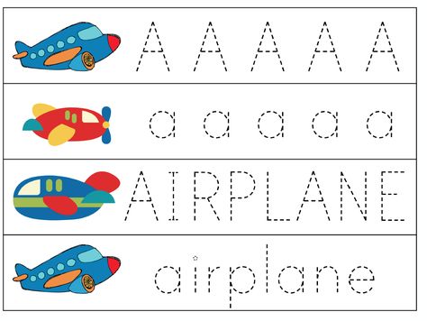 Plane Activities For Kids, A Is For Airplane, Plane Activities, Airplane Activities, Transportation Preschool, Airplane Theme, Toddler Education, Abc Activities, Kindergarten Printables