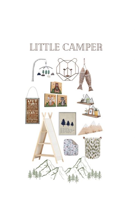 Camp Nursery Theme, Outdoor Themed Nursery, Camper Nursery, Camping Nursery Theme, Camping Nursery, Lolli And Pops, Boy Nursery Themes, Nursery Theme, Baby Boy Nursery