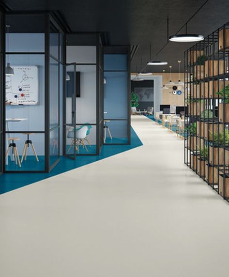 Polyflor launches Palettone flooring range in a dizzying 50 colours | ArchitectureAU Tile Interior Design, Vinyl Flooring Ideas, Office Kitchens, Marsh House, Office Flooring, Floor Vinyl, Tile Interior, Hockey Design, Office Fitout