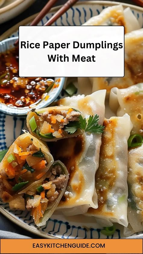 Rice Paper Dumplings With Meat – Easy Kitchen Guide Rice Paper Dumplings, Rice Paper Recipes, Date Tips, First Date Tips, Kitchen Guide, Chinese Cooking Recipes, Filipino Food, Chinese Dishes, Chinese Cooking