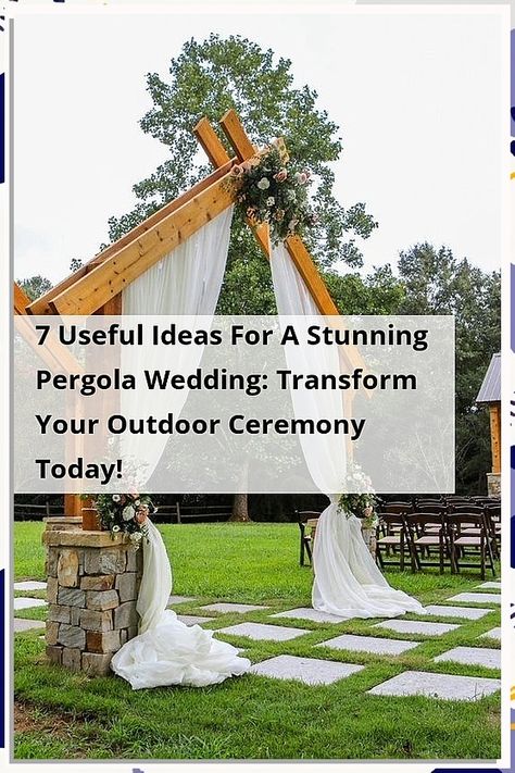 Discover how to create a breathtaking outdoor ceremony with our 7 useful ideas for a stunning pergola wedding. From enchanting decor to lighting tips, this guide will help you transform your space into a romantic haven. Learn how to incorporate natural elements and personalize your pergola to reflect your unique style. Make your special day unforgettable with these creative inspirations for a dreamy outdoor wedding setting. Pergola Wedding, Useful Ideas, Lighting Tips, Unique Venues, Fairy Tale Wedding, Natural Elements, Outdoor Ceremony, Plan Your Wedding, Stunning View