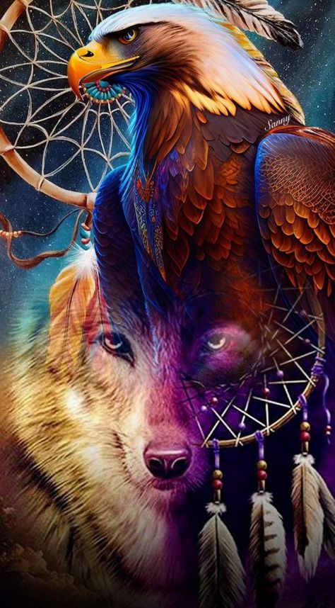 Native American Spirit Animals, American Indian Artwork, Eagle Wall Art, Native American Wolf, Eagle Images, Tiger Artwork, Dream Catcher Art, Eagle Wallpaper, Native American Images