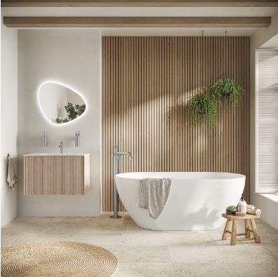 Japandi Bathroom, Bathroom Freestanding, Scandinavian Bathroom, Japandi Interior, Standing Bath, Bath Shower Mixer, Bathroom Shop, Shower Mixer, Modern Baths