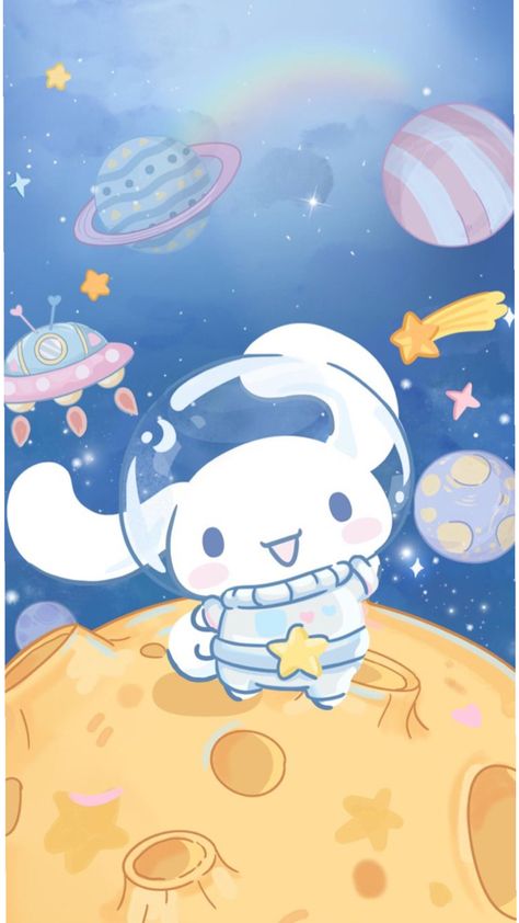 Space Aesthetic Cute, Cinnamoroll Wallpaper Iphone, Cinnamoroll Wallpaper Aesthetic, Cinnamonroll Wallpaper, Cinamoroll Wallpaper, Cinnamoroll Pfp, Cutest Wallpaper, Sanrio Design, Cinnamoroll Wallpaper