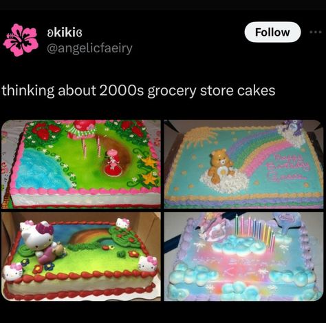 Sprout 2000s, 2000s Grocery Store Cakes, Grocery Store Cake, 2000s Food, 2000s Party, 2010s Nostalgia, Childhood Memories 2000, Nostalgia Core, 2000s Nostalgia