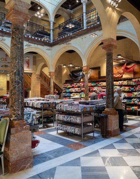 Shopping In Spain, Spain Aesthetics Seville, Seville Shopping, Plaza De Espana Seville Photoshoot, Seville Spain Photography, Seville Spain Souvenirs, Haberdashery Shop, Mid Century Modern Bed, Fabric Shopping