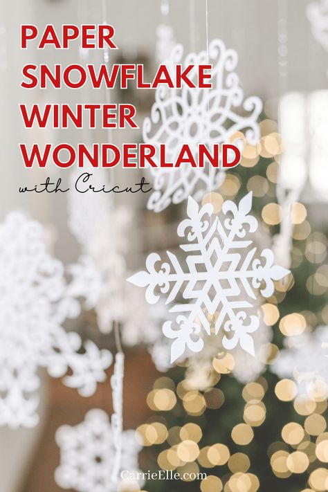 Diy Snowflakes Decorations Paper, Cricut Winter Wonderland, Diy Snowflake Decorations, Winter Wonderland Decorations, Winter Paper, Winter Birthday Parties, Snowflake Craft, Paper Snowflake, Winter Wonderland Theme