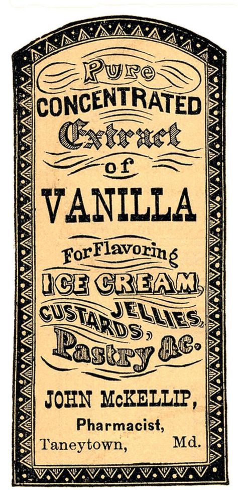 Apothecary Labels, Homemade Vanilla Extract, Etiquette Vintage, The Graphics Fairy, Vintage Food, Graphics Fairy, Images Vintage, Homemade Vanilla, Clip Art Vintage