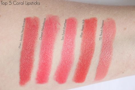 Coral Lipstick Makeup, Amanda Holden Style, Spring Celebrities, Mac Lipstick Shades, Tom Ford Lipstick, Ysl Makeup, Coral Lipstick, Makeup Shades, Ysl Beauty