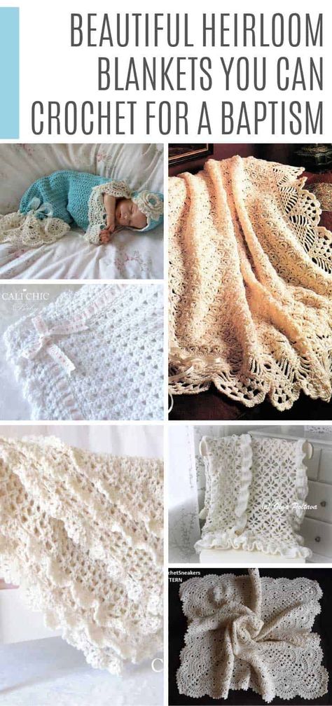 Heirloom Crochet, Crochet Baby Blankets, Lace Baby Blanket, Baby Hat Free Pattern, Heirloom Baby Blankets, Christening Blanket, Diy Baby Blanket, Heirloom Blanket, Crocheted Blankets