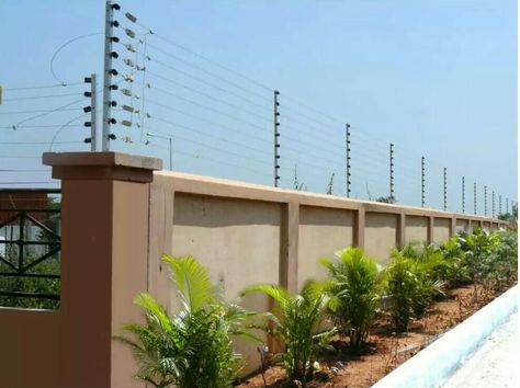 Perimeter Wall, Electric Fencing, Fence Wall Design, Compound Wall Design, Exterior House Colors Combinations, Fence Installation, House Fence Design, House Main Gates Design, Fence Wall