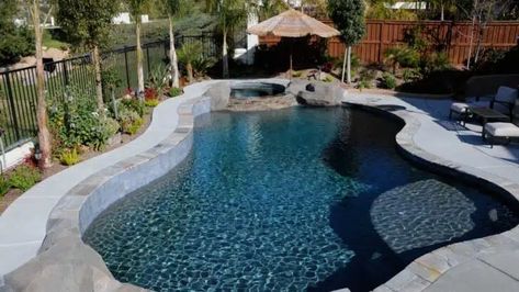 Salt Finish Concrete Pool Deck (Design Guide) - Designing Idea Outdoor Backyard Ideas, Pond Backyard, Pool Quotes, Landscaping Backyard Ideas, Kidney Shaped Pool, Garden Pools, Pool Oasis, Pool Decking, Building A Swimming Pool