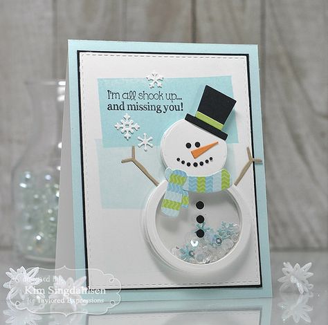 TE Shook Up Snowman Simple Christmas Cards, Snowman Cards, Christmas Card Inspiration, Homemade Christmas Cards, Taylored Expressions, Christmas Card Crafts, Diy Christmas Cards, Shaker Cards, Christmas Cards To Make