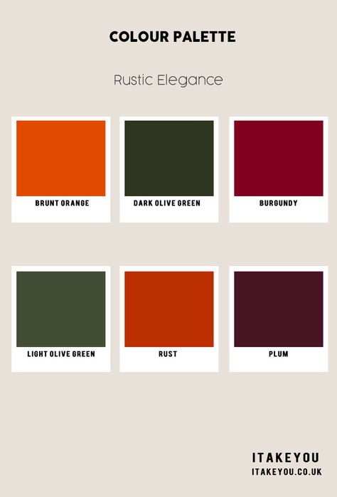 Burnt Orange Olive Green Burgundy and Plum Color Combo, Autumn Colour Scheme, Autumn Colour Trends 2023, Fall Color Palette, autumn colors, Autumn Colours 2023, soft autumn colour palette Burnt Orange Colour Palette, Olive Colour Palette, Transformation Painting, Colours 2023, Color Palette Autumn, Plum Color Palette, Colour Scheme Ideas, Autumn Colour Palette, Palette Autumn