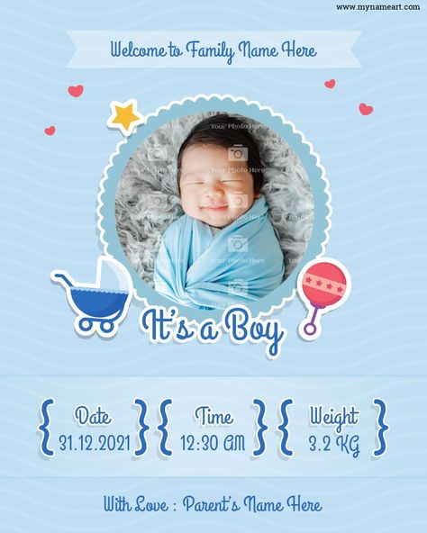 Birth Announcement Card Ideas, Diy Baby Announcement, Due In December, Boy Birth Announcement Card, Baby Birth Cards, Boy Announcement, It's A Boy Announcement, Baby Boy Birth Announcement, Birth Announcement Template