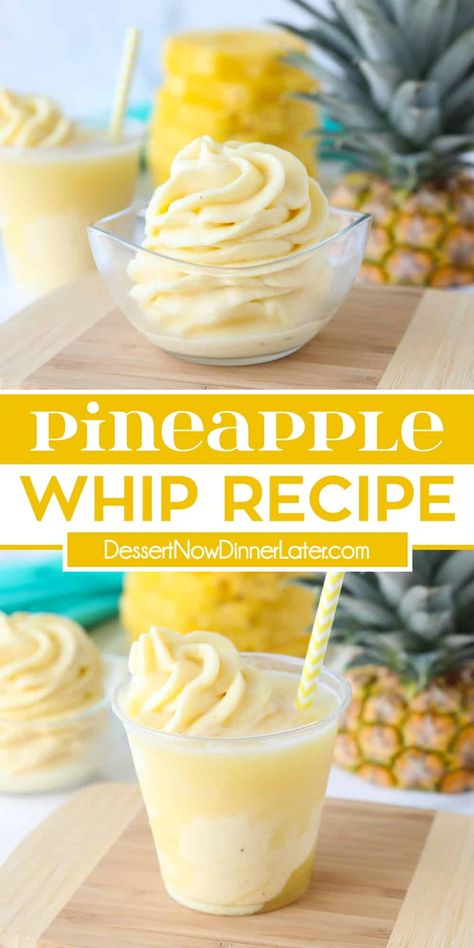 Dole Pineapple Whip Recipe, Peppermint Dip, Pineapple Sorbet Recipe, Pineapple Whip Recipe, Dole Pineapple Whip, Hawaiian Dessert, Tv Snacks, Fruit Whip, Pineapple Soft Serve