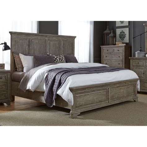 Queen Panel Beds, Upholstered Panel Bed, Queen Bedroom, Country Bedroom, Bed With Drawers, Panel Headboard, Liberty Furniture, Upholstered Storage, Town Country