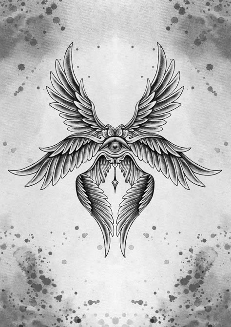 Seraphim Tattoo Design, Seraphim Angel Tattoo, Seraphim Tattoo, Lea Nahon, Create Tattoo, Seraphim Angel, Clever Tattoos, Angel Tattoo Designs, Metal Tattoo