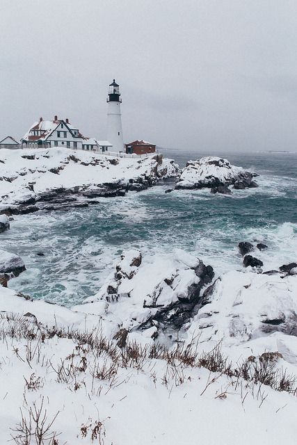 Blessed Pictures, Maine Winter, Cape Elizabeth Maine, Cape Elizabeth, Lighthouse Pictures, Winter Beach, Beautiful Lighthouse, Light Houses, Winter Photos