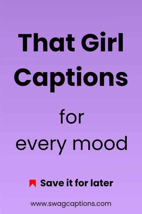 Find your vibe with 'That Girl Captions for every mood'! From sassy to serene, this collection has it all. Embrace every emotion and let your captions reflect your inner 'That Girl'! Captions For Feeling Pretty, Different Moods Caption, Sassy Girl Captions, Glamorous Captions For Instagram, Sassy Summer Captions, She’s Back Captions, Baddie Picture Captions, Photo Quotes Captions, Lipstick Quotes Sassy