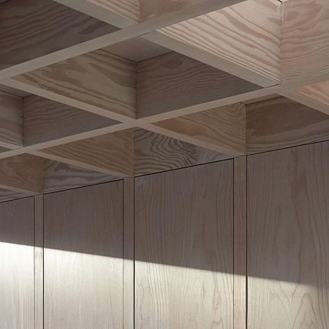 A coffered ceiling made from Douglas Fir covers the dining area in Jonathan’s Tuckey’s 'Doyle Gardens’ extension to this semi-detached home in London. Timber Architecture, Timber Ceiling, Joinery Details, Ceiling Detail, Ceiling Treatments, Wooden Screen, Timber Structure, Wooden Ceilings, Sopot