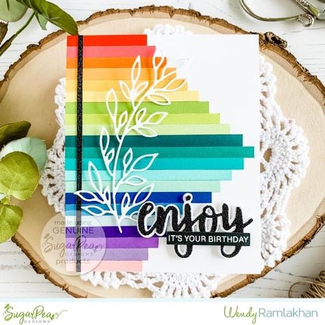 Lgbtq Ideas, Strip Cards, Rainbow Cards, Sugarpea Designs, Greeting Card Inspiration, Rainbow Card, Cardmaking Ideas, Sugar Rush, It's Your Birthday