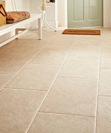 Porcelain Tile Floor Kitchen, Beige Floor Tile, Tile Floor Living Room, Entryway Flooring, Hall Flooring, Tiled Hallway, Topps Tiles, Tiled Floor, Hallway Flooring