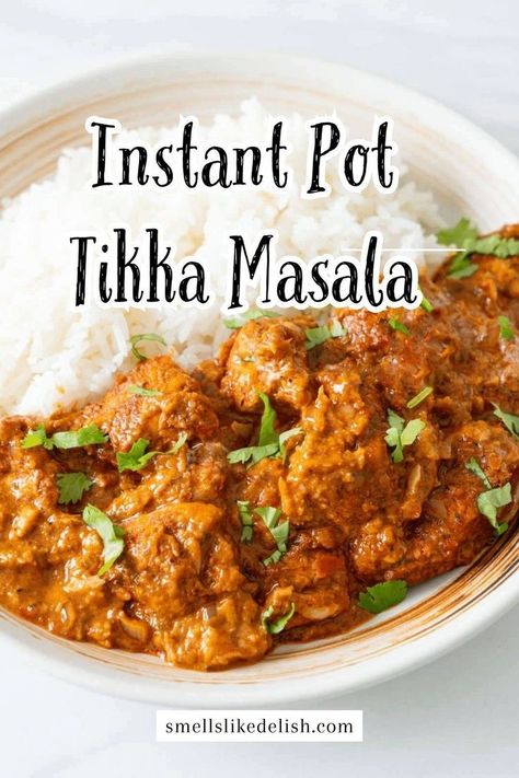 Whip up this flavor-packed Indian classic in less than 30 minutes with the magic of your Instant Pot. Instant Pot Tikka Masala delivers tender chicken, a creamy, spice-infused sauce, and all the vibrant flavors you crave, without hours of simmering. It's the perfect weeknight solution for busy schedules and hungry appetites. Crockpot Tikka Masala Chicken, Instant Pot Chicken Tikka Masala, Instant Pot Tikka Masala, Tika Masala Recipe Instant Pot, Chicken Tikka Masala Recipes Instant Pot, Chicken Tikka Masala Instant Pot, Tika Masala Crockpot Easy Recipes, Crockpot Creamy Coconut Chicken Tikka Masala, Chicken Tiki Masala