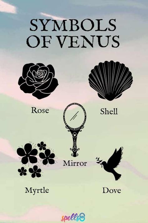 Venus, Goddess of Love: Symbols, Myths & Offerings – Spells8 Aphrodite Goddess Symbols, Symbol Of Beauty, Black Venus Goddess, Venus Offerings, Venus Symbolism, Venus Tattoo Ideas, Worship Aphrodite, Venus Tattoo Goddess, Aphrodite Tattoo Symbol