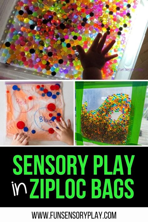 Sensory play in ziploc bags Ziplock Bag Sensory Activities, Sen Activities, Montessori Crafts, Diy Sensory Toys, Kids Church Activities, Sensory Play Ideas, Bubble Activities, Storytime Ideas, Sorting Colors