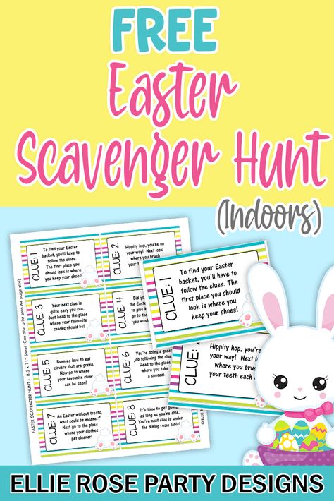 Printable Scavenger Hunt Clues, Easter Egg Scavenger Hunt Clues, Easter Basket Hunt, Free Printable Scavenger Hunt, Tags Printable Free, Easter Scavenger Hunt Clues, Easter Bunny Printable, Egg Hunt Clues, Easter Egg Scavenger Hunt