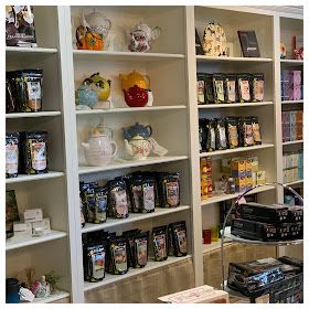 Miss Janice: All Things Tea Tearoom Home Tea Room Ideas, Tea Collection Display, Tea Room Ideas, Tea Room Aesthetic, Tearoom Ideas, Tea Room Interior, Tea Space, Tea Room Decor, Vintage Tea Rooms